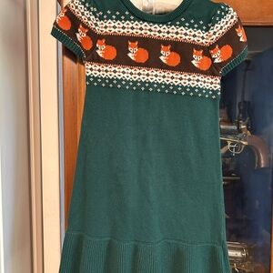 Gymboree Green Dress with Fox Design